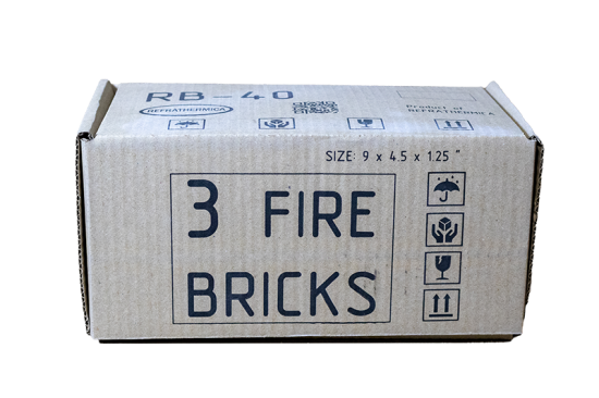 RB-40 Fireclay Refractory Bricks - Box of 3