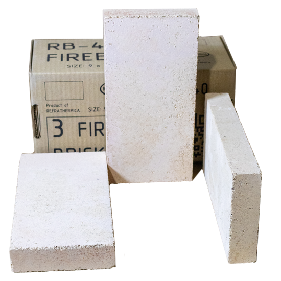 RB-40 Fireclay Refractory Bricks - Box of 3