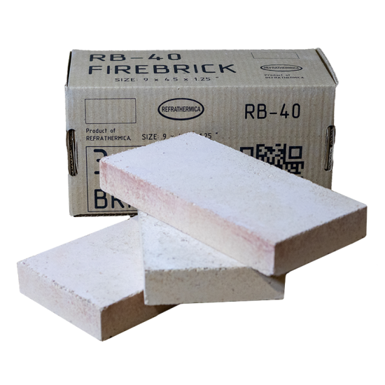 RB-40 Fireclay Refractory Bricks - Box of 3