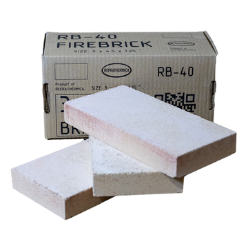 RB-40 Fireclay Refractory Bricks - Box of 3 - 0
