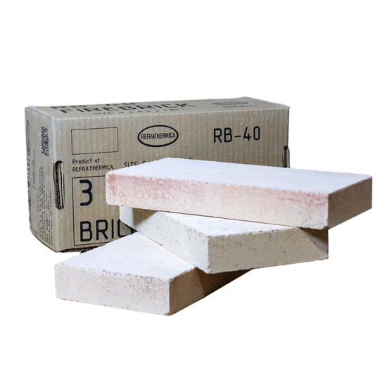 RB-40 Fireclay Refractory Bricks - Box of 3