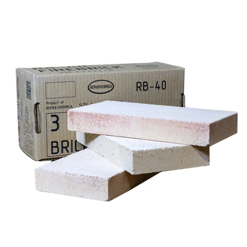 RB-40 Fireclay Refractory Bricks - Box of 3